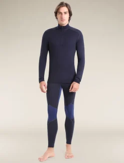 Icebreaker Base Layers^Men's Merino 260 Tech Long Sleeve Half Zip Thermal Top MidnightNavy