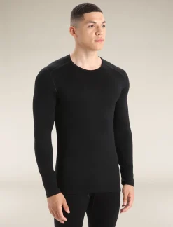 Icebreaker Base Layers^Men's Merino 260 Tech Long Sleeve Crew Neck Thermal Top Black