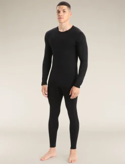 Icebreaker Base Layers^Men's Merino 260 Tech Long Sleeve Crew Neck Thermal Top Black
