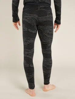 Icebreaker Base Layers^Men's Merino 260 Vertex Thermal Leggings Snow Guide Black/Galaxy