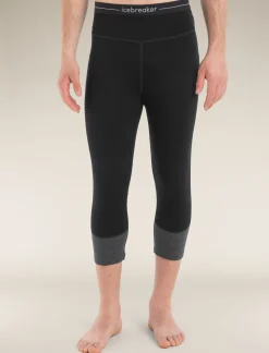 Icebreaker Base Layers^Men's Merino 260 ZoneKnit™ 3/4 Thermal Leggings Black/JetHeather