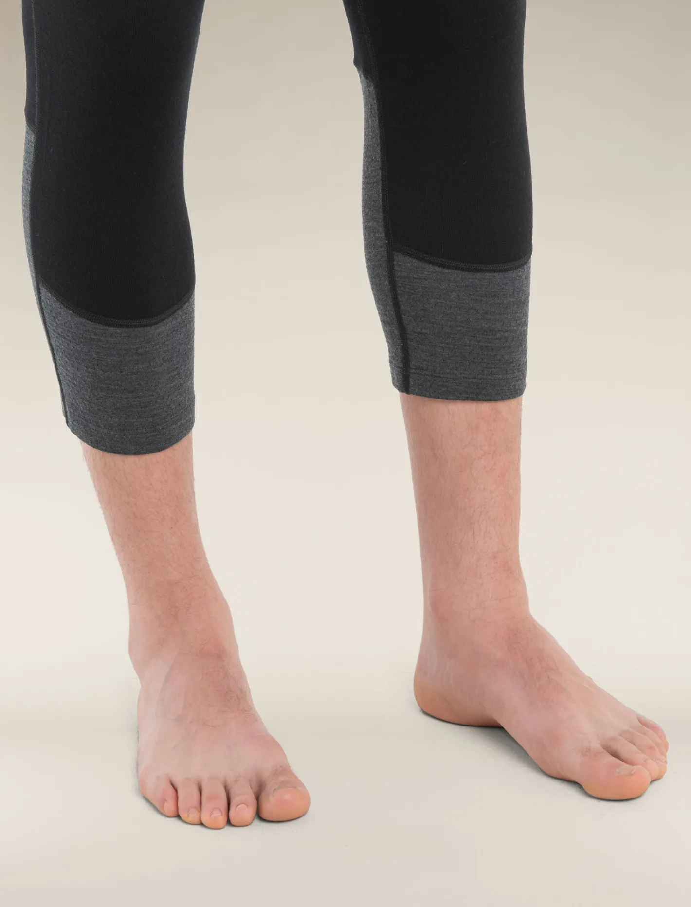 Icebreaker Base Layers^Men's Merino 260 ZoneKnit™ 3/4 Thermal Leggings Black/JetHeather