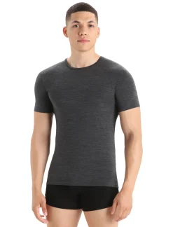 Icebreaker Underwear^Men's Merino Anatomica Short Sleeve Crew Neck Tee JetHeather