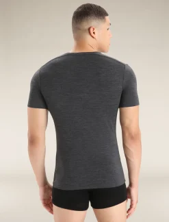 Icebreaker Underwear^Men's Merino Anatomica Short Sleeve Crew Neck Tee JetHeather