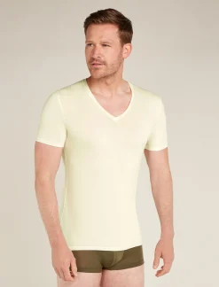 Icebreaker Underwear^Men's Merino Anatomica Short Sleeve V Neck Tee Undyed