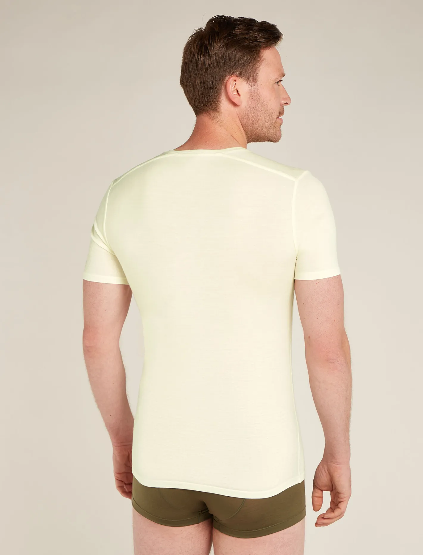 Icebreaker Underwear^Men's Merino Anatomica Short Sleeve V Neck Tee Undyed