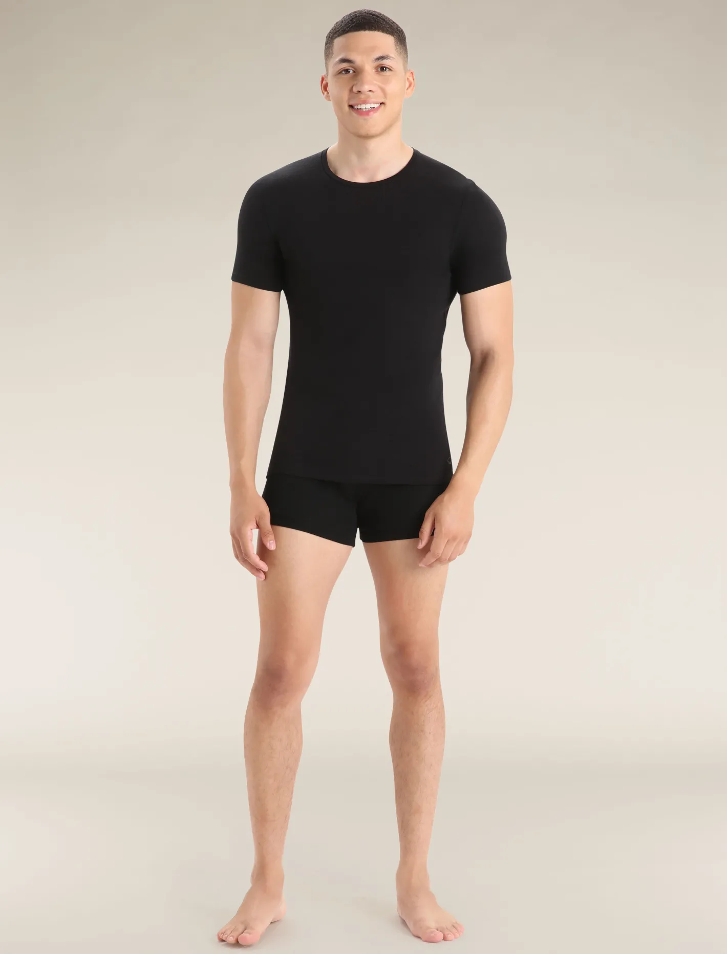 Icebreaker Underwear^Men's Merino Anatomica Short Sleeve Crew Neck Tee Black