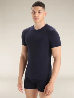 Icebreaker Underwear^Men's Merino Anatomica Short Sleeve Crew Neck Tee MidnightNavy