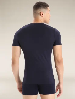 Icebreaker Underwear^Men's Merino Anatomica Short Sleeve Crew Neck Tee MidnightNavy