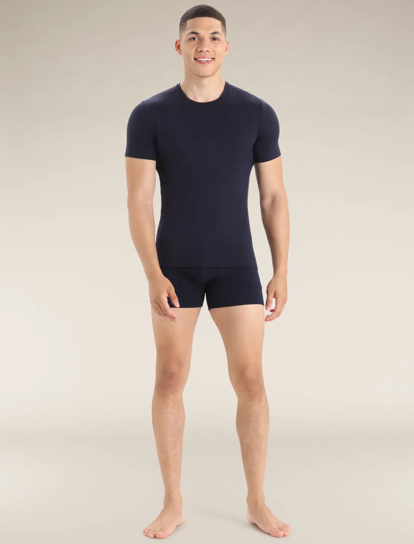 Icebreaker Underwear^Men's Merino Anatomica Short Sleeve Crew Neck Tee MidnightNavy