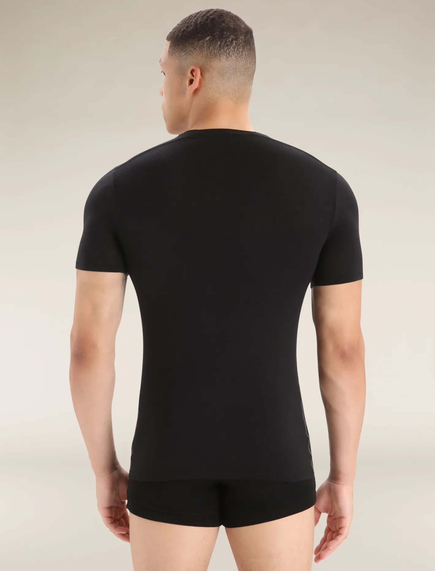 Icebreaker Underwear^Men's Merino Anatomica Short Sleeve V Neck Tee Black