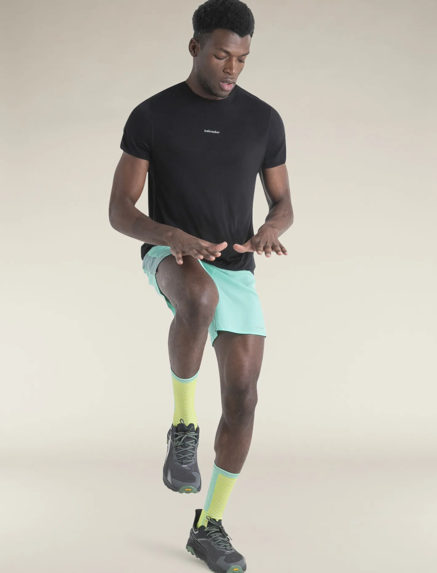 Icebreaker T-shirts^Men's Merino Blend 125 Cool-Lite™ Speed Short Sleeve T-Shirt Black