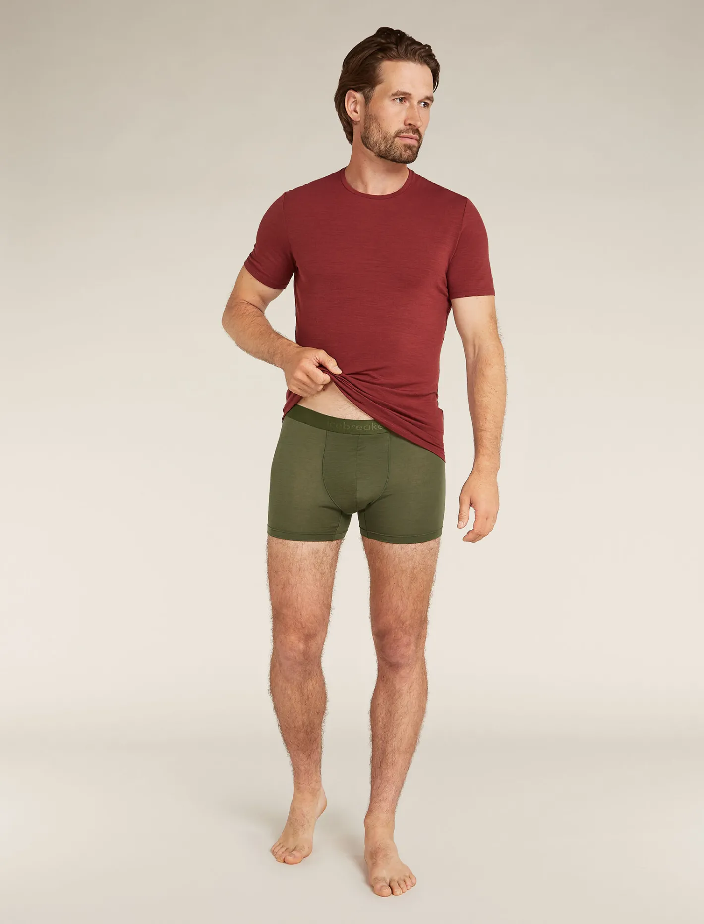 Icebreaker Underwear^Men's Merino Blend 125 Cool-Lite™ Anatomica Boxers Loden