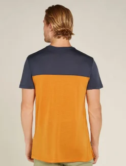 Icebreaker T-shirts^Men's Merino Blend 125 Cool-Lite™ Sphere Short Sleeve T-Shirt Colour Block Ray/Graphite