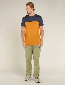 Icebreaker T-shirts^Men's Merino Blend 125 Cool-Lite™ Sphere Short Sleeve T-Shirt Colour Block Ray/Graphite