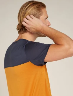 Icebreaker T-shirts^Men's Merino Blend 125 Cool-Lite™ Sphere Short Sleeve T-Shirt Colour Block Ray/Graphite