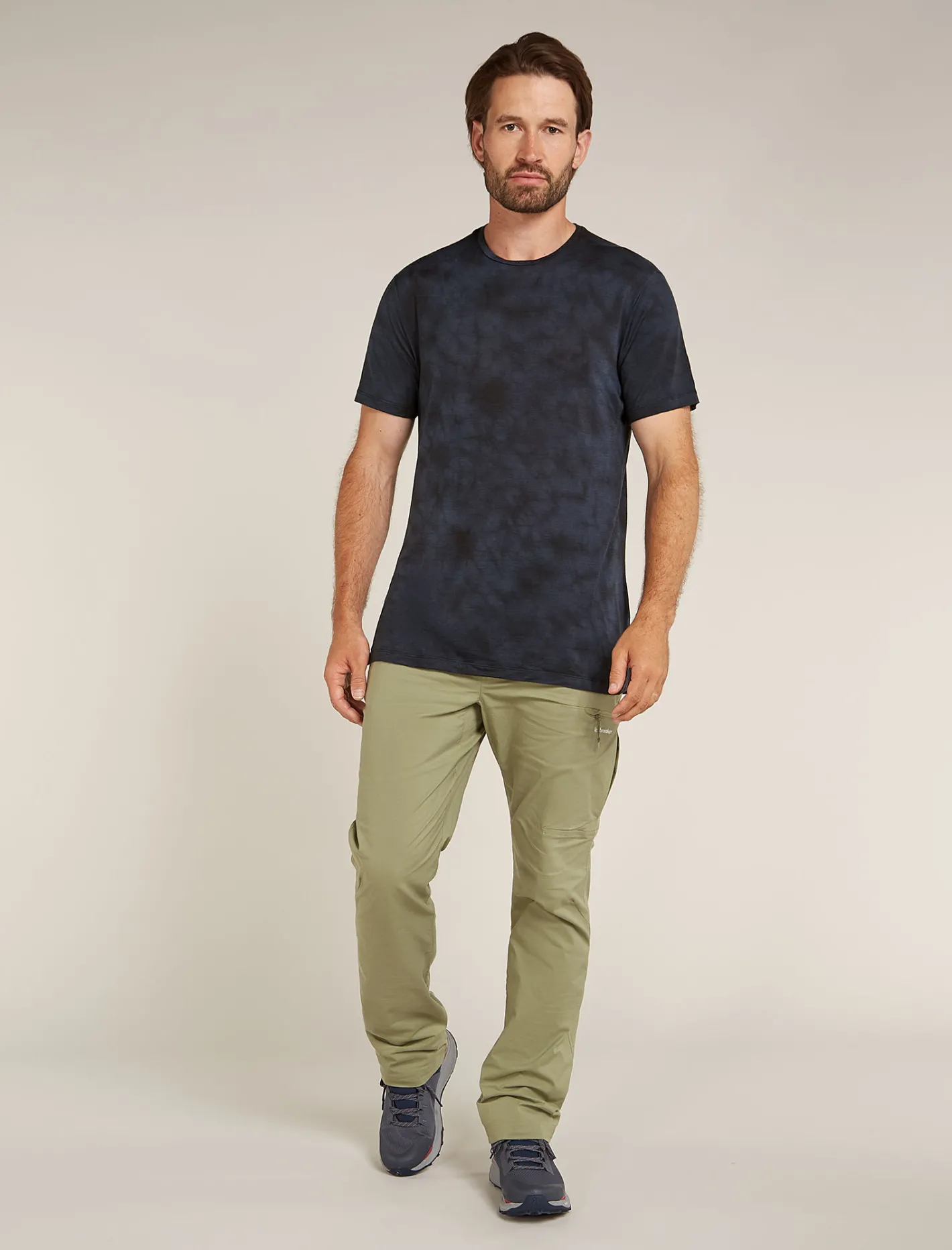 Icebreaker T-shirts^Men's Merino Blend 125 Cool-Lite™ Sphere Short Sleeve T-Shirt Cloud Dye Graphite/Black