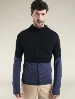 Icebreaker Jumpers & Hoodies^Men's Merino Blend 200 Realfleece™ Descender Long Sleeve Zip Hoodie Black/Graphite