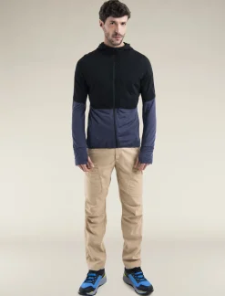 Icebreaker Jumpers & Hoodies^Men's Merino Blend 200 Realfleece™ Descender Long Sleeve Zip Hoodie Black/Graphite