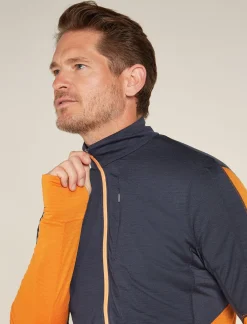 Icebreaker Jumpers & Hoodies^Men's Merino Blend 200 Realfleece™ Descender Long Sleeve Half Zip Jacket Graphite/Ray
