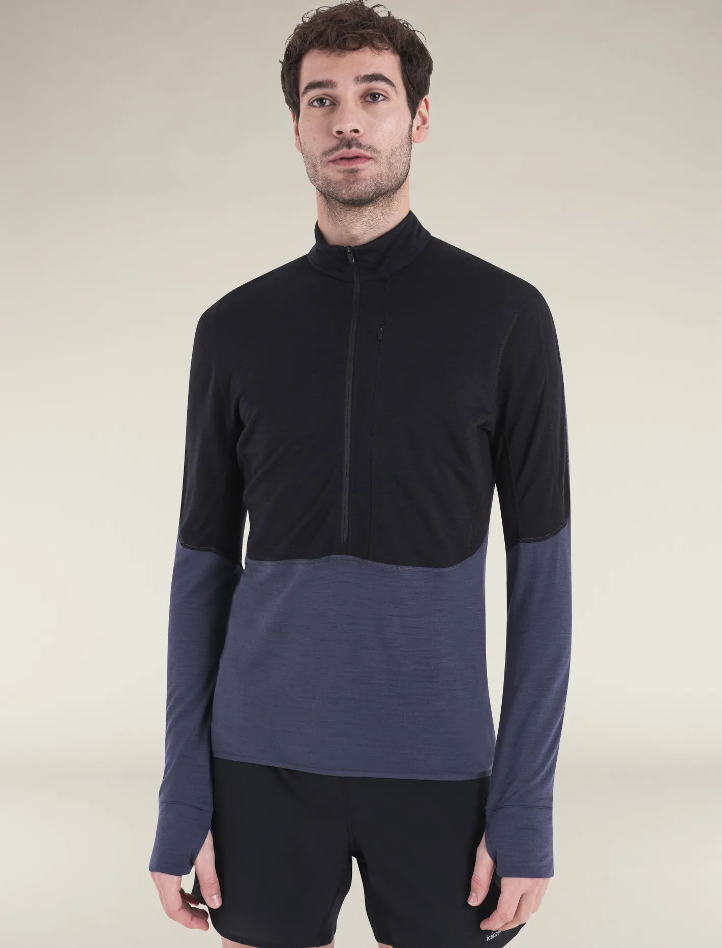 Icebreaker Jumpers & Hoodies^Men's Merino Blend 200 Realfleece™ Descender Long Sleeve Half Zip Jacket Black/Graphite