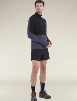 Icebreaker Jumpers & Hoodies^Men's Merino Blend 200 Realfleece™ Descender Long Sleeve Half Zip Jacket Black/Graphite