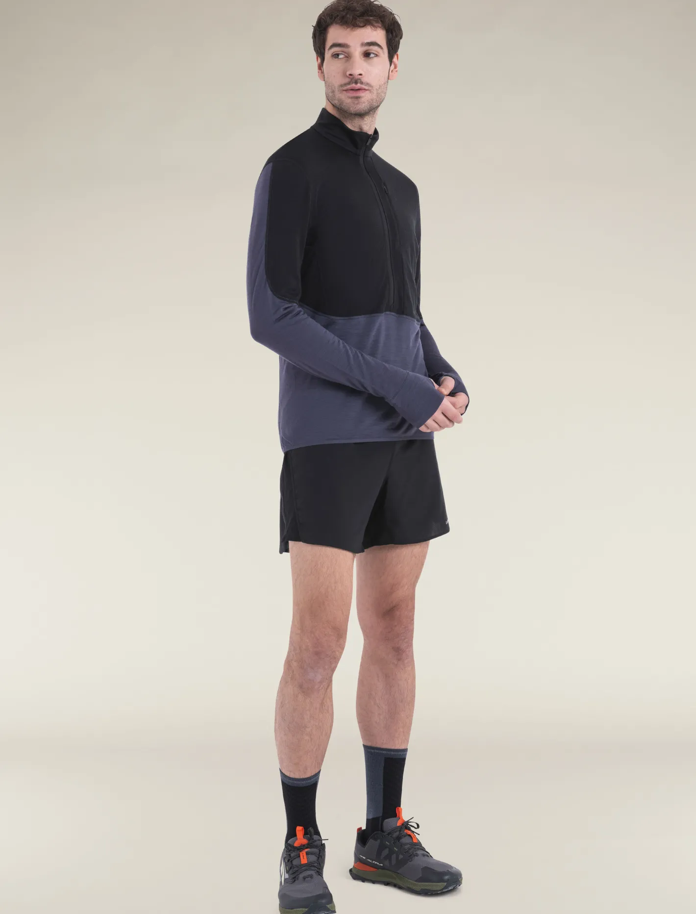 Icebreaker Jumpers & Hoodies^Men's Merino Blend 200 Realfleece™ Descender Long Sleeve Half Zip Jacket Black/Graphite