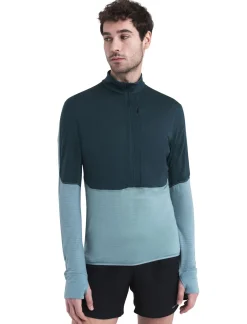 Icebreaker Jumpers & Hoodies^Men's Merino Blend 200 Realfleece™ Descender Long Sleeve Half Zip Jacket FathomGreen/CloudRay