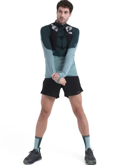 Icebreaker Jumpers & Hoodies^Men's Merino Blend 200 Realfleece™ Descender Long Sleeve Half Zip Jacket FathomGreen/CloudRay