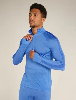 Icebreaker Base Layers^Men's Merino Blend 125 ZoneKnit™ Long Sleeve Half Zip Thermal Top Baja