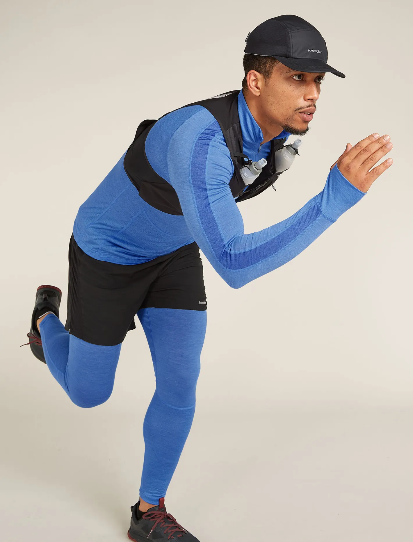 Icebreaker Base Layers^Men's Merino Blend 125 ZoneKnit™ Long Sleeve Half Zip Thermal Top Baja
