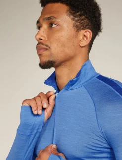 Icebreaker Base Layers^Men's Merino Blend 125 ZoneKnit™ Long Sleeve Half Zip Thermal Top Baja