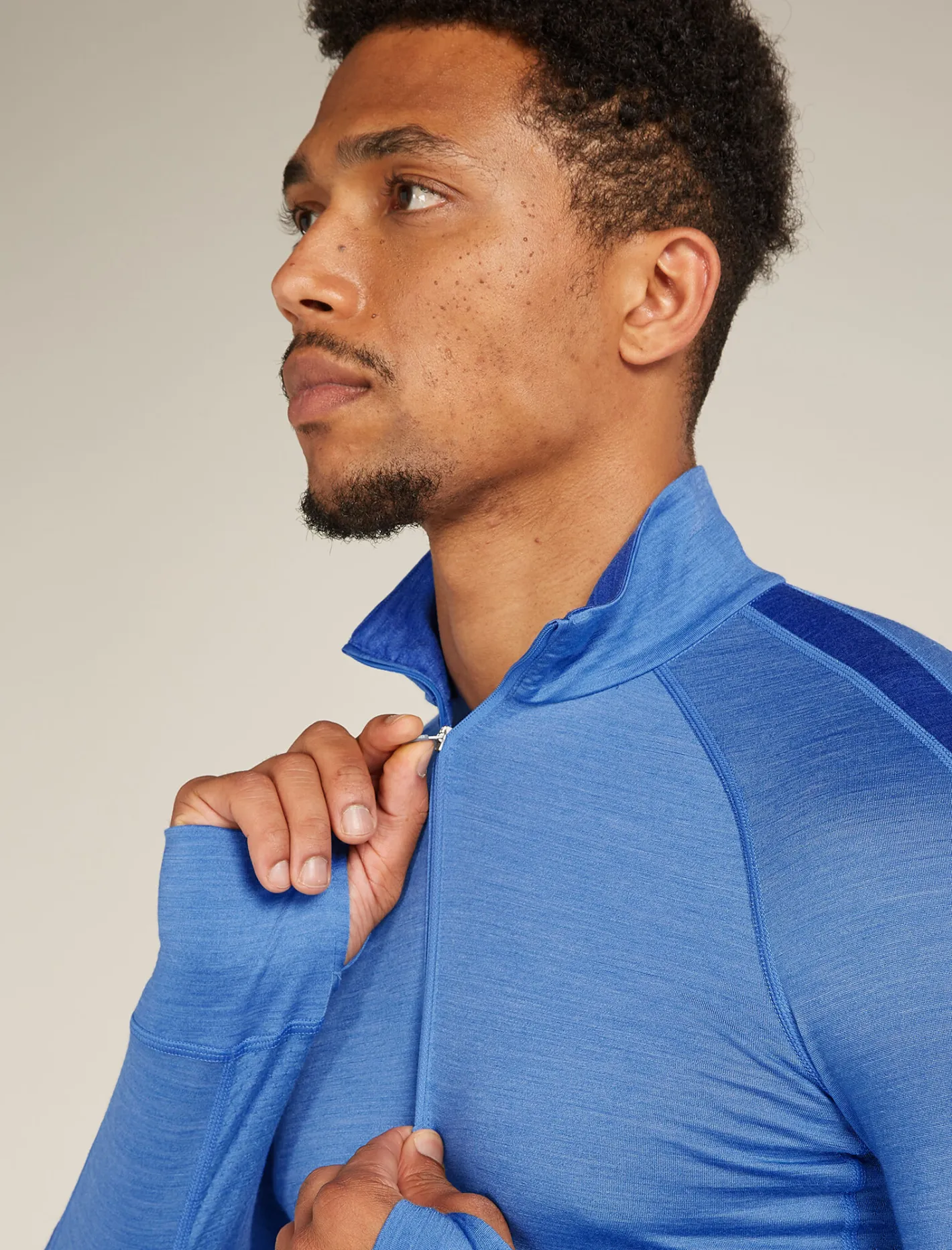 Icebreaker Base Layers^Men's Merino Blend 125 ZoneKnit™ Long Sleeve Half Zip Thermal Top Baja