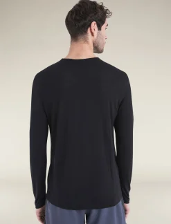 Icebreaker T-shirts^Men's Merino Blend 125 ZoneKnit™ Energy Wind Long Sleeve T-Shirt Black
