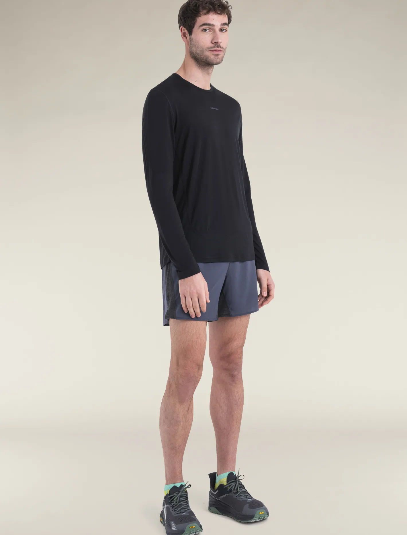 Icebreaker T-shirts^Men's Merino Blend 125 ZoneKnit™ Energy Wind Long Sleeve T-Shirt Black