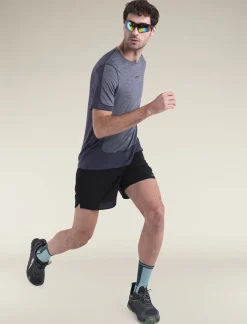 Icebreaker T-shirts^Men's Merino Blend 125 ZoneKnit™ Energy Wind Short Sleeve T-Shirt Graphite/GraphiteHeather