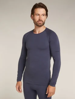 Icebreaker T-shirts^Men's Merino Blend 260 ZoneKnit™ Seamless Long Sleeve Crewe Thermal Top Graphite