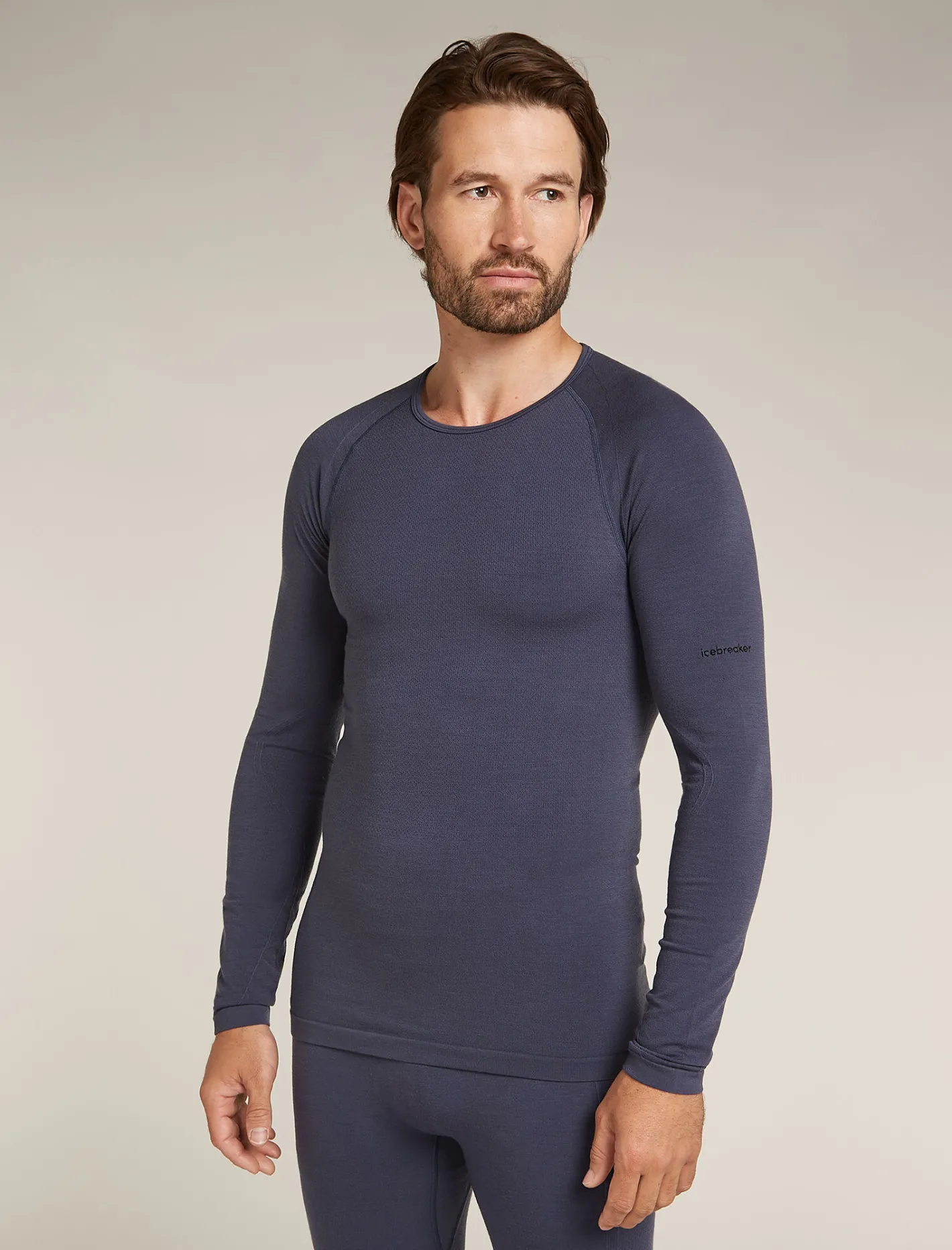 Icebreaker T-shirts^Men's Merino Blend 260 ZoneKnit™ Seamless Long Sleeve Crewe Thermal Top Graphite