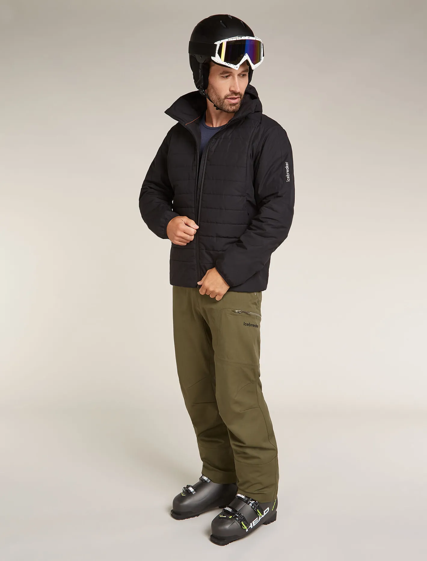 Icebreaker T-shirts^Men's Merino Blend 260 ZoneKnit™ Seamless Long Sleeve Crewe Thermal Top Graphite