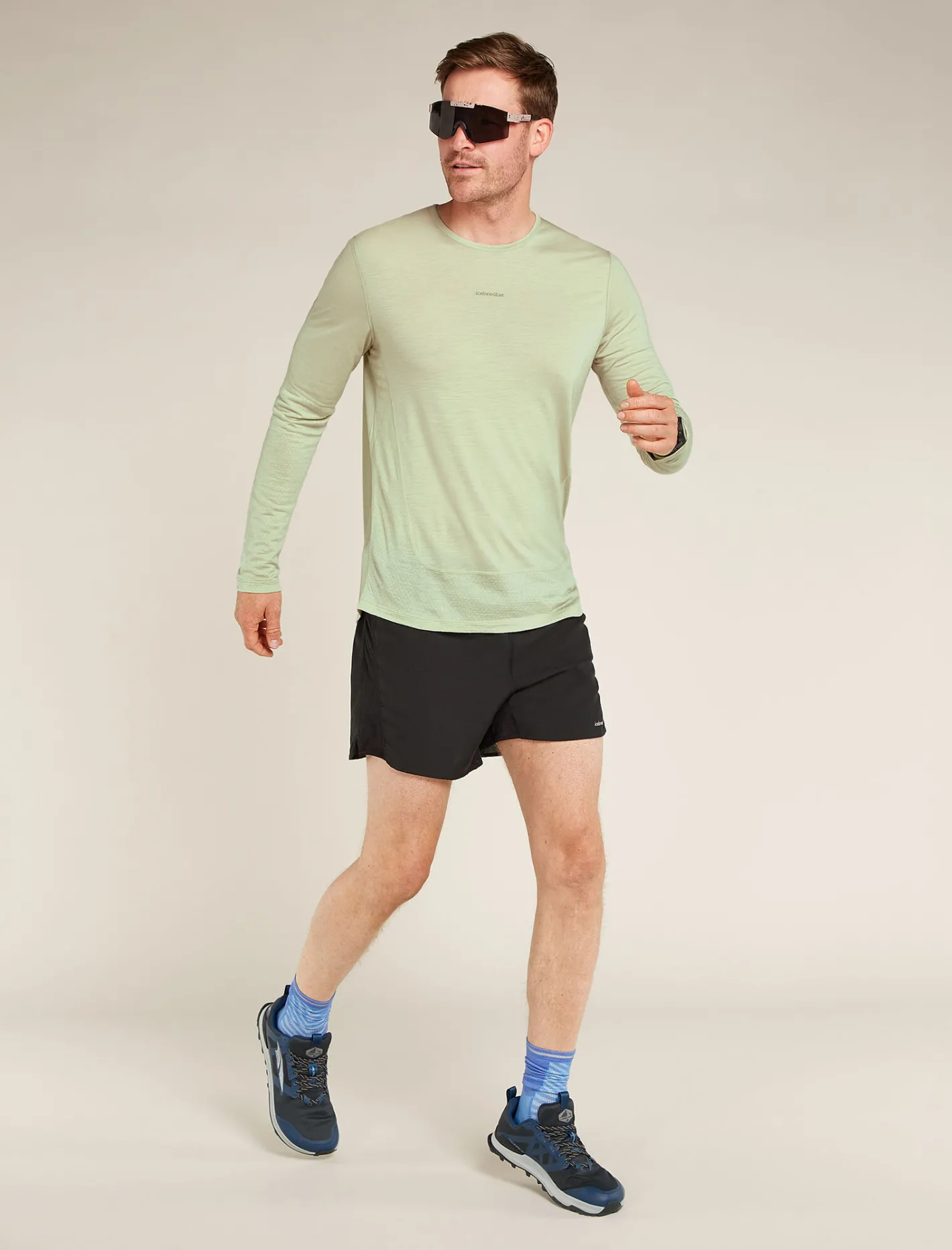 Icebreaker T-shirts^Men's Merino Blend 125 ZoneKnit™ Energy Wind Long Sleeve T-Shirt Ashen
