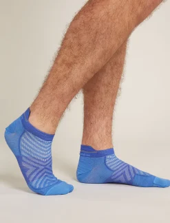 Icebreaker Socks^Men's Merino Blend Run+ Ultralight Micro Socks Baja/Brilliant