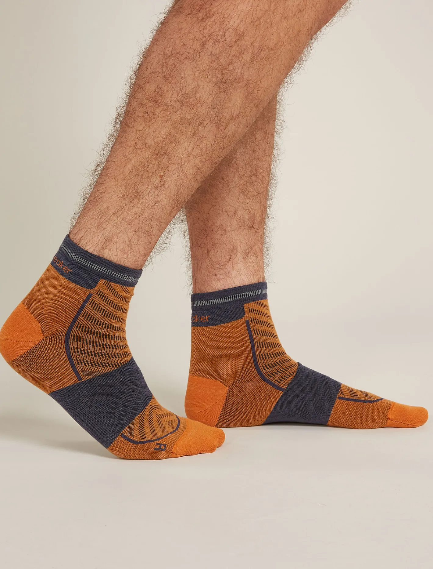 Icebreaker Socks^Men's Merino Blend Run+ Ultralight Mini Socks Ray/Graphite