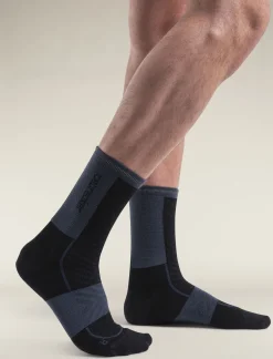 Icebreaker Socks^Men's Merino Blend Run+ Ultralight Crew Socks Black/Graphite