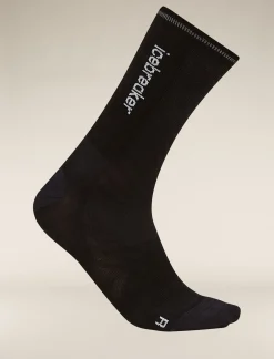 Icebreaker Socks^Men's Merino Blend Run+ Ultralight Crew Socks Cloud Dye Graphite/Black