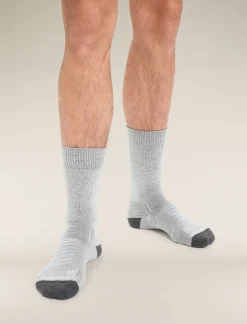 Icebreaker Socks^Men's Merino Hike+ Heavy Crew Socks BlizzardHeather/Snow