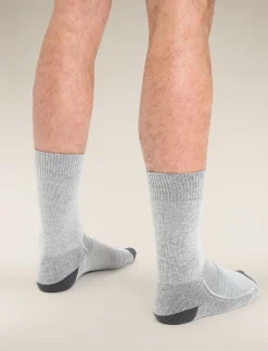 Icebreaker Socks^Men's Merino Hike+ Heavy Crew Socks BlizzardHeather/Snow