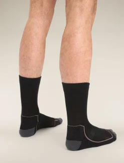 Icebreaker Socks^Men's Merino Hike+ Light Crew Socks Black/Mink