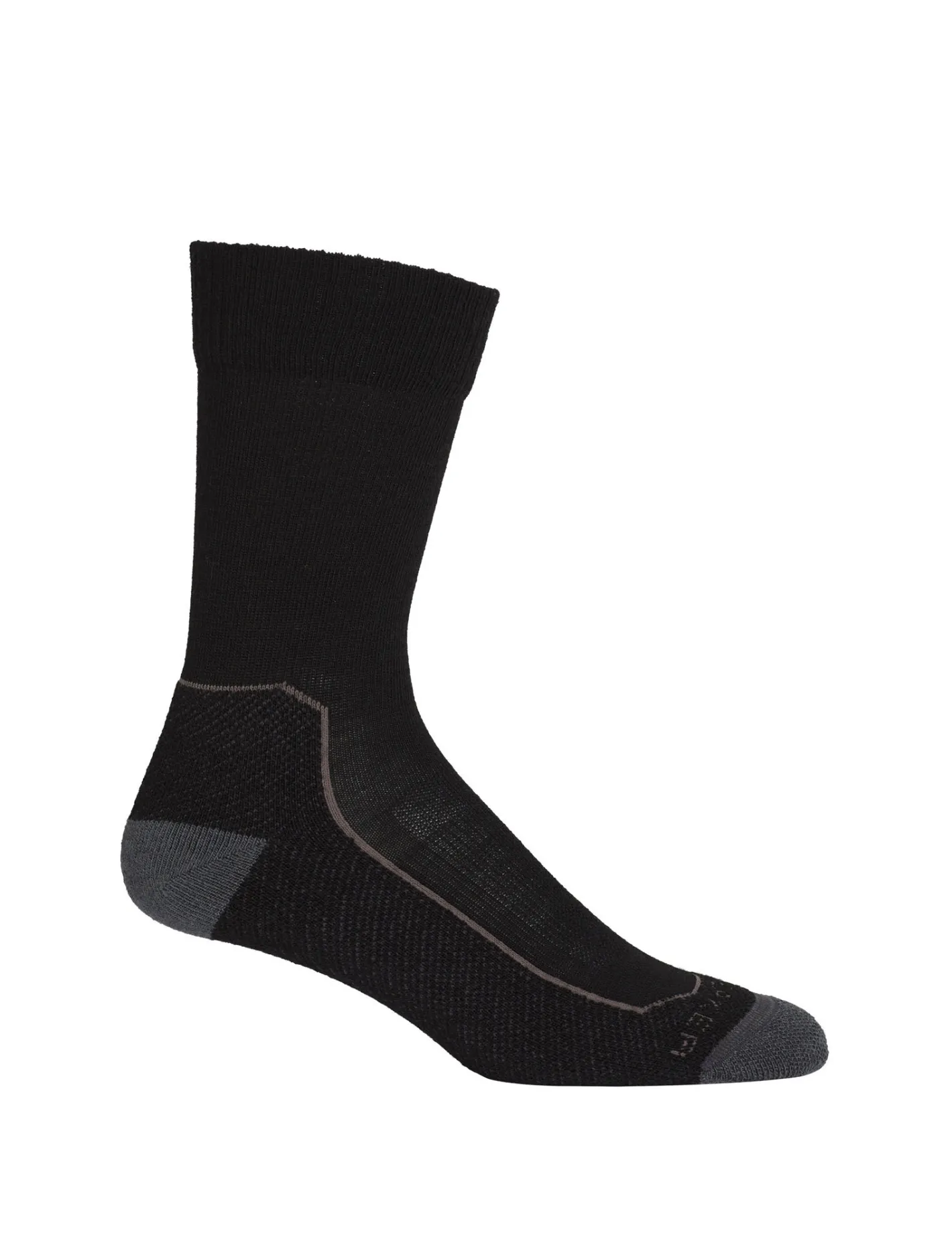 Icebreaker Socks^Men's Merino Hike+ Light Crew Socks Black/Mink