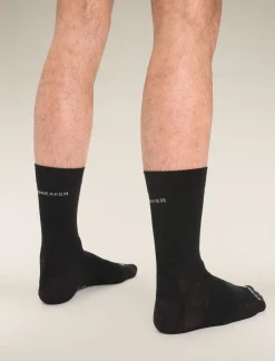 Icebreaker Socks^Men's Merino Hike Liner Crew Socks Black