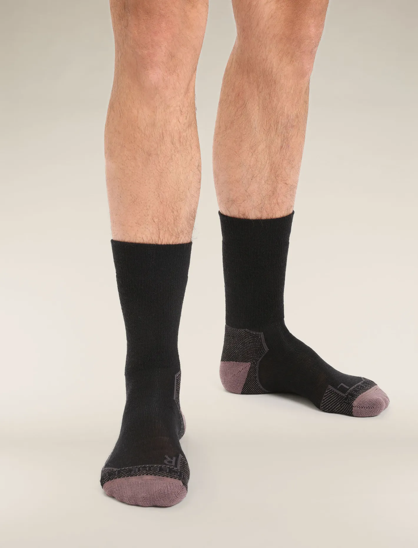 Icebreaker Socks^Men's Merino Hike+ Medium Crew Socks Black/Mink